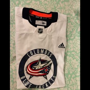 Mens Adidas Columbus Blue Jackets Pe Mic Authentic NHL  Practice Jersey